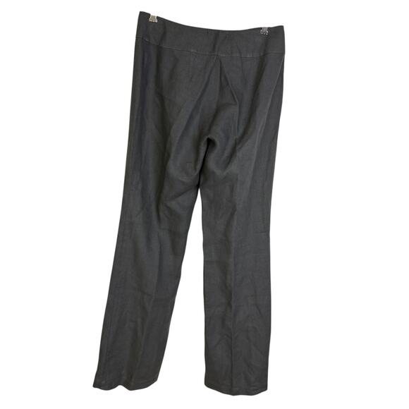 Eileen Fisher Linen Pants Womens 4 Gray Wide Pleated Career Trousers 32" - Picture 2 of 10